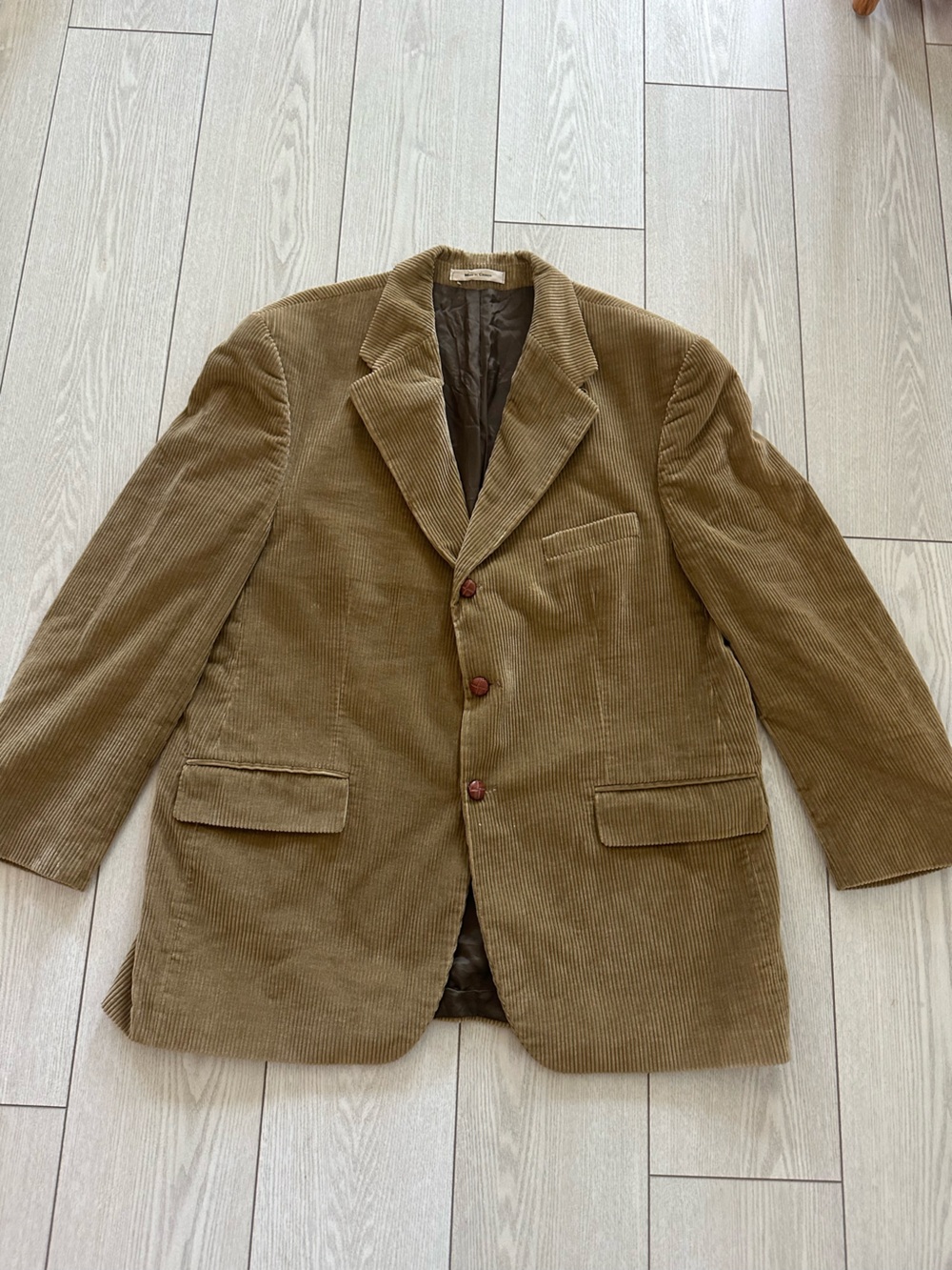 Chaps Ralph Lauren Men's Corduroy Pea Coat in Tan